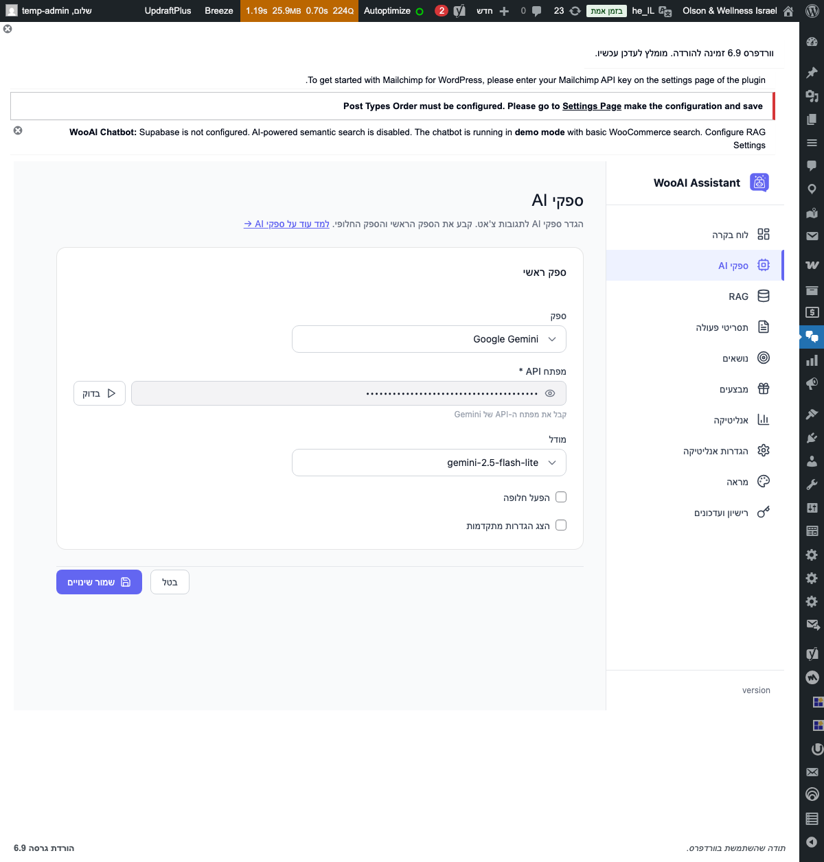 AI Providers Settings Panel